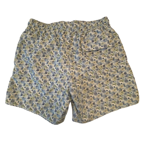 Slate & Stone Men’s Cabo Swimsuit Shorts Med Blue Green Floral 6” Poly Pockets - Picture 2 of 16